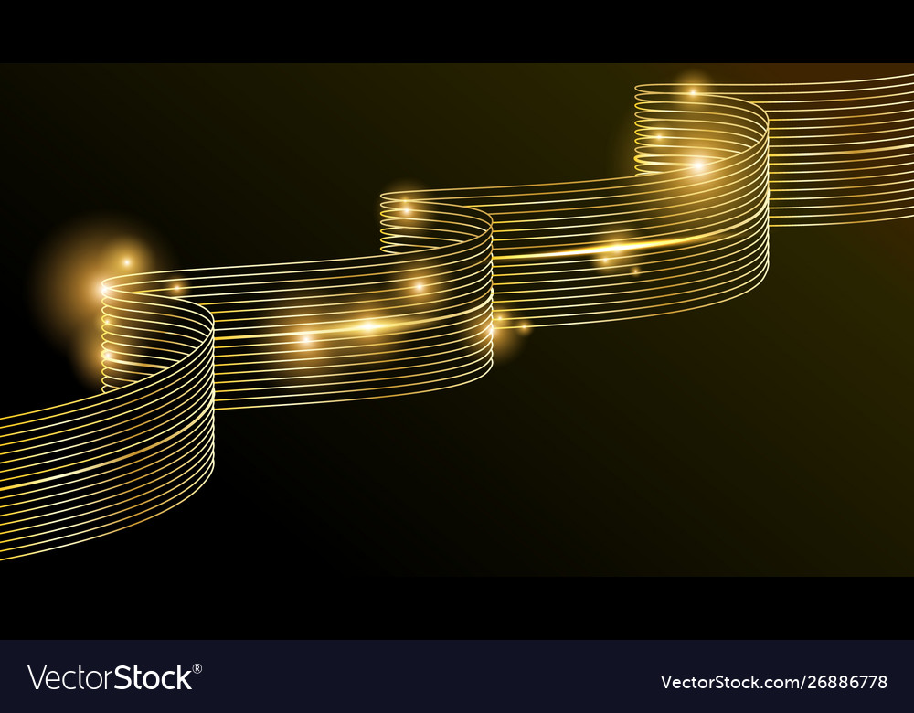 Abstract shiny color gold wave design element vector image Abstract shiny color gold wave design element