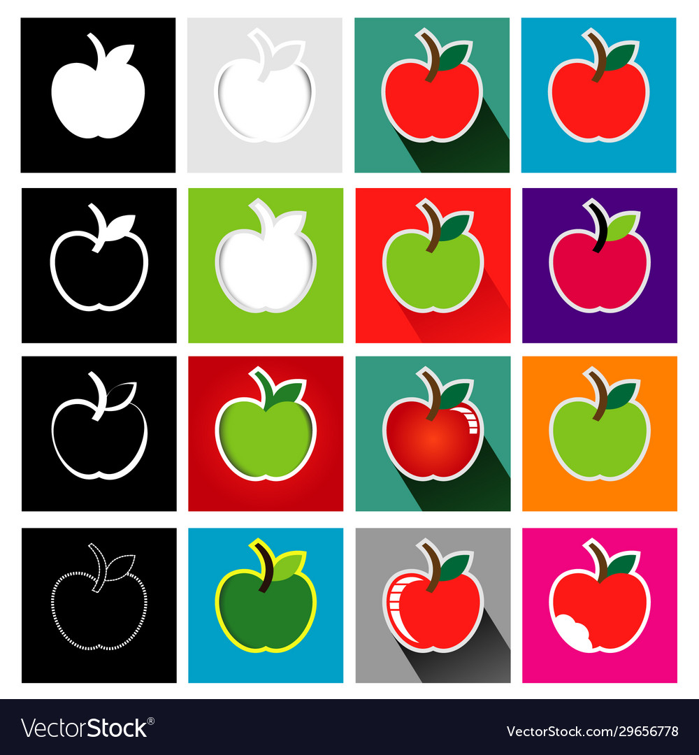 Apple icon set logo design Royalty Free Vector Image