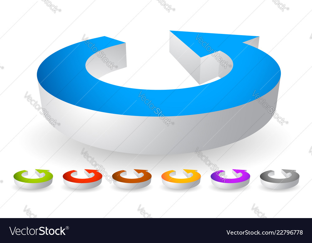 Pfeil nach einem Kreisweg rotieren Kreis vector image Pfeil nach einem Kreisweg rotieren Kreis