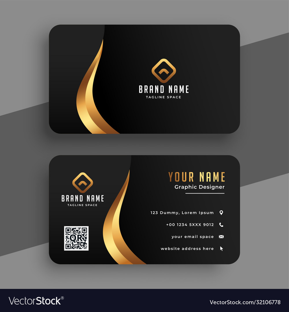 black-and-golden-premium-business-card-design-vector-image