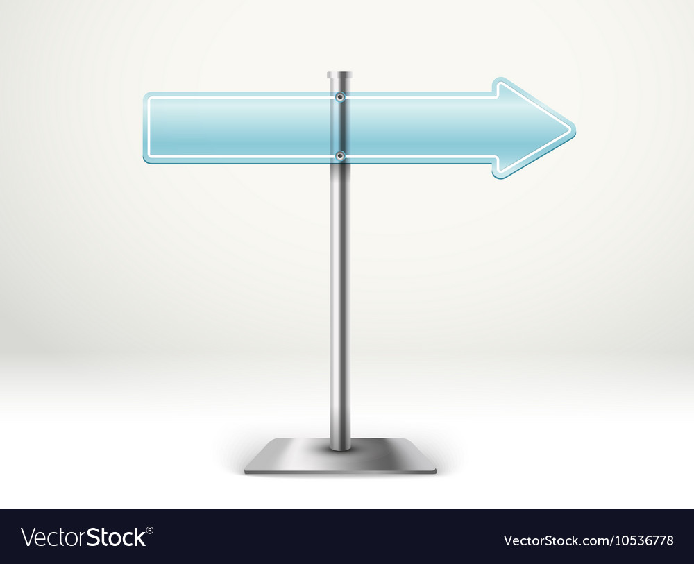 blank blue transparent arrow board template for a vector image
