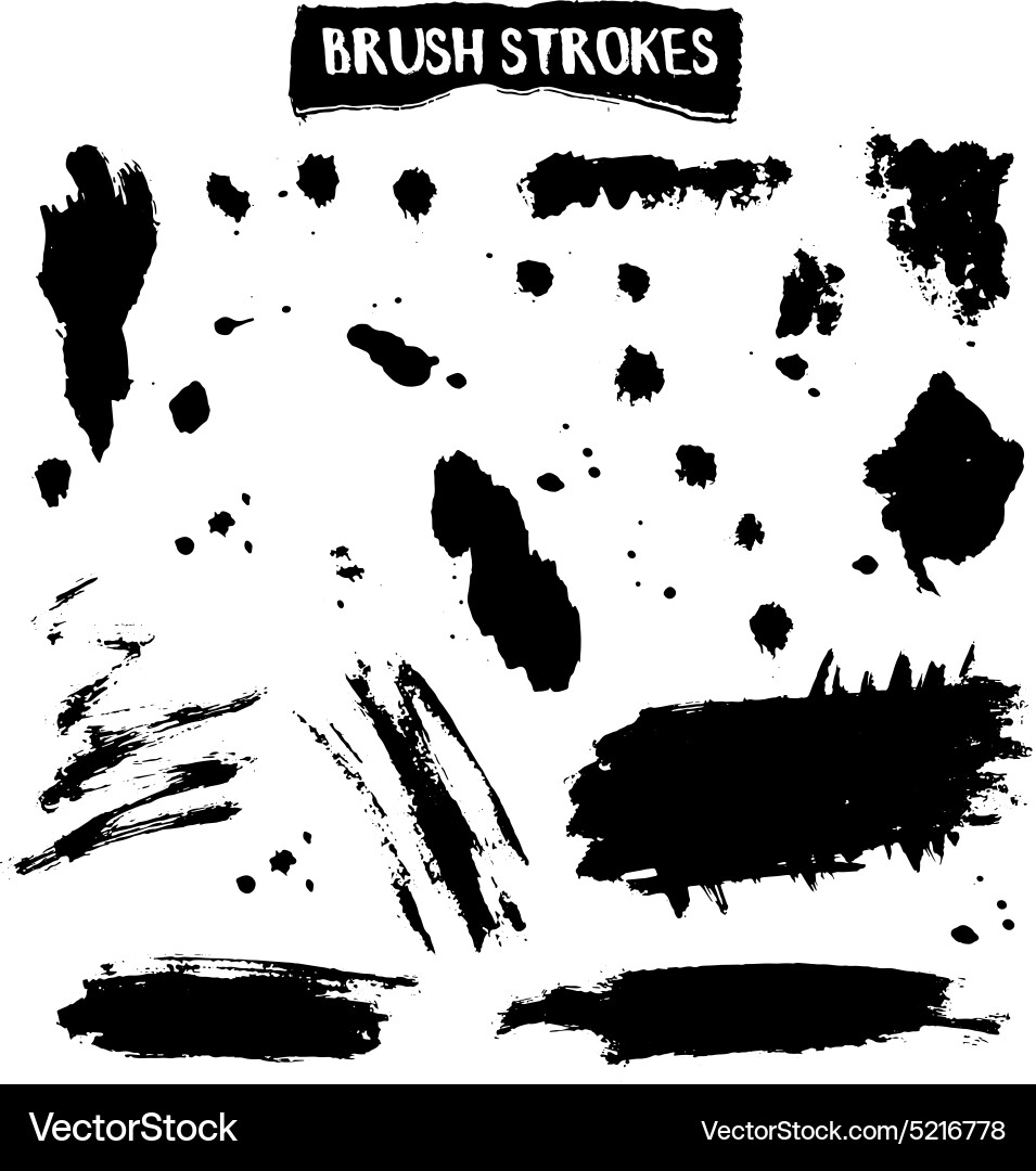 Brush strokes set Royalty Free Vector Image - VectorStock