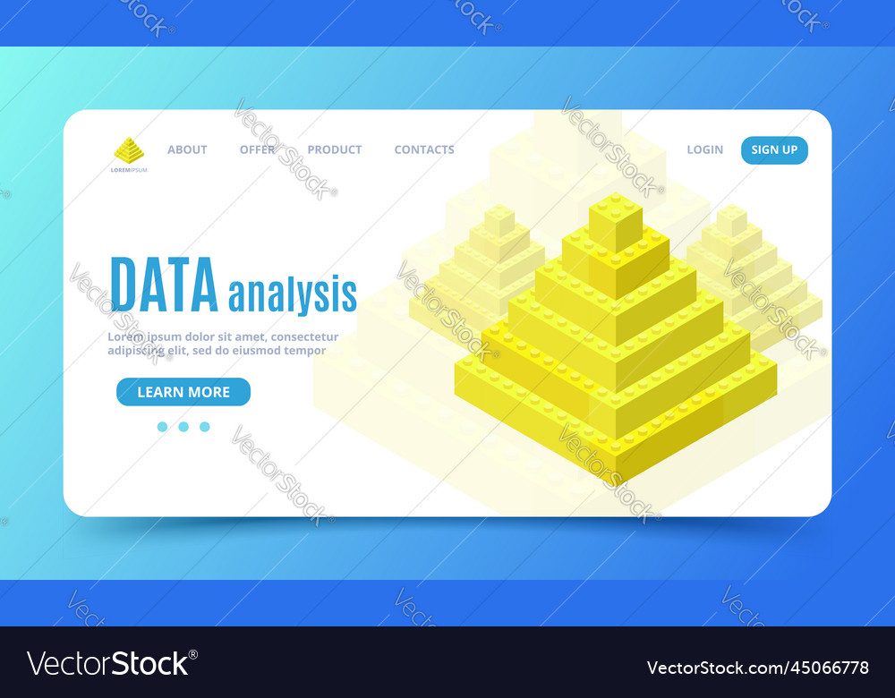 Concept white web template for data analysis Vector Image Concept white web template for data analysis
