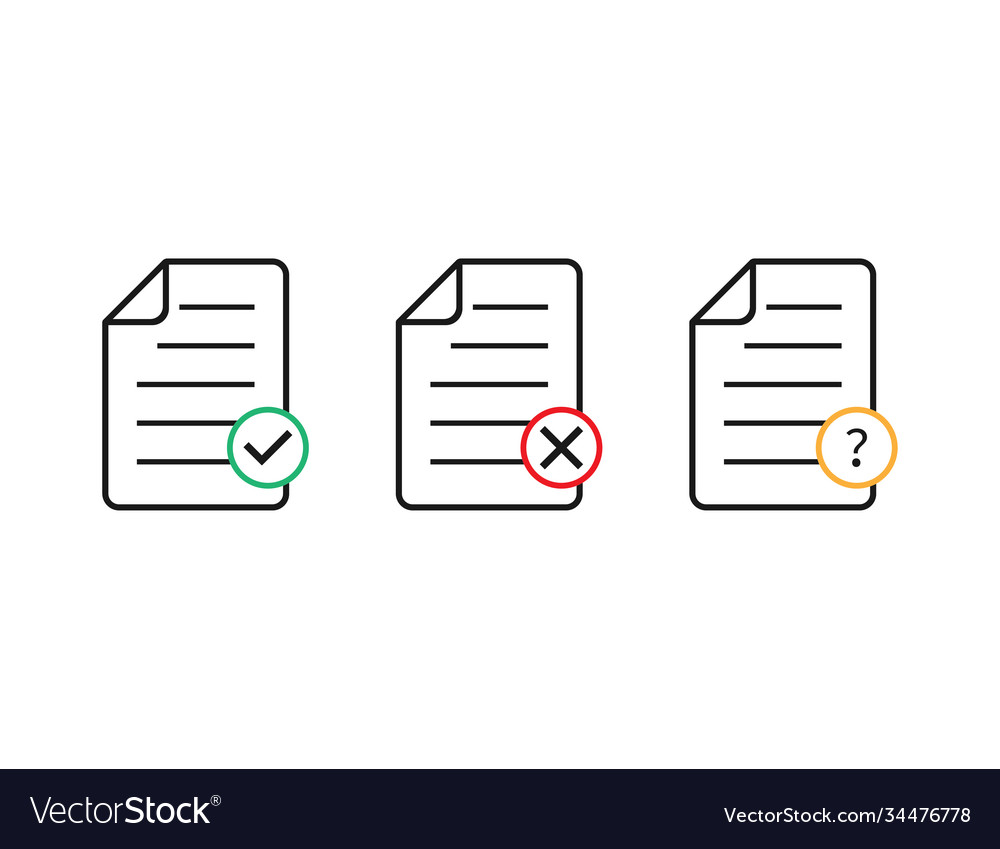 Document Icon - Checkmark & Cross