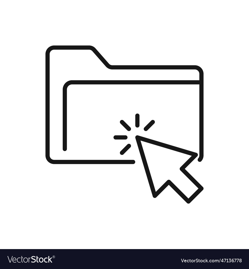 Editable icon of click folder isolated on white