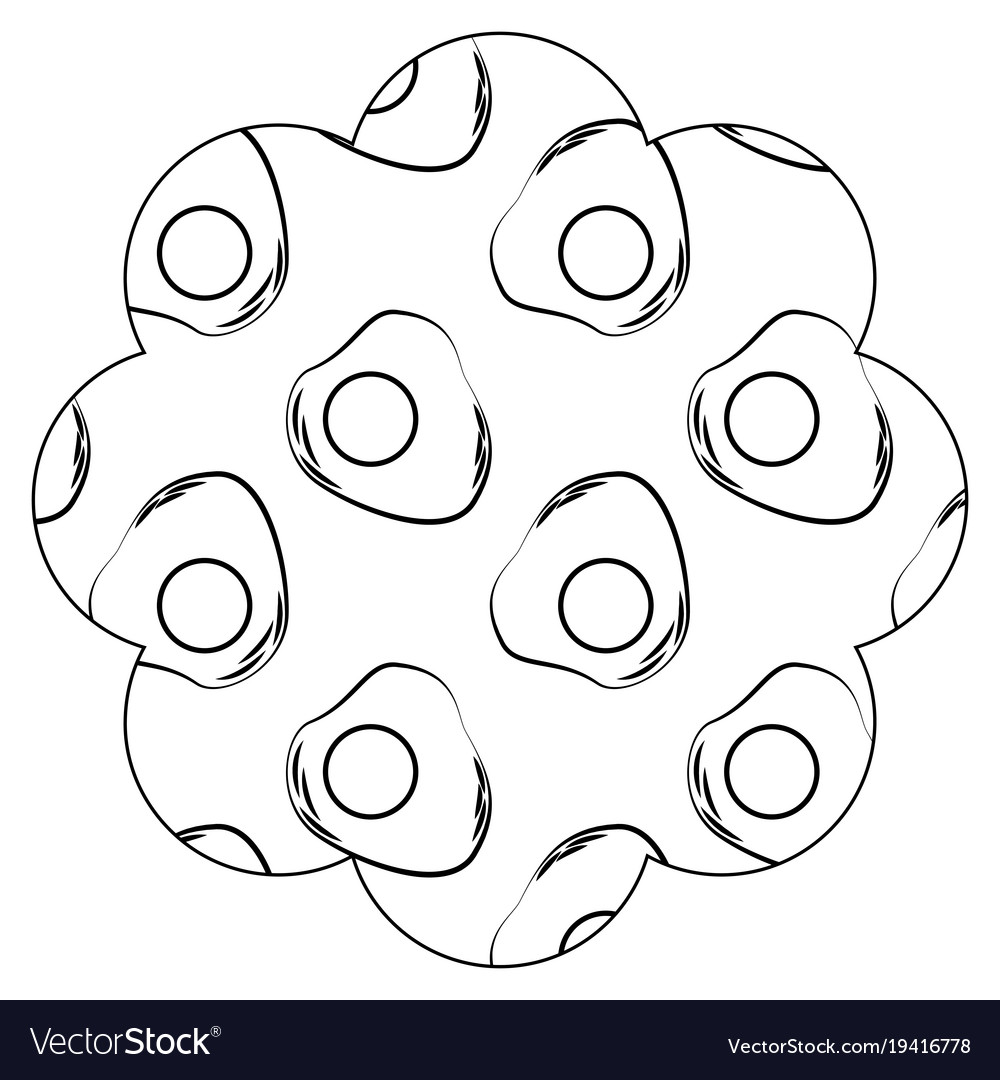 Frame with eggs pattern background