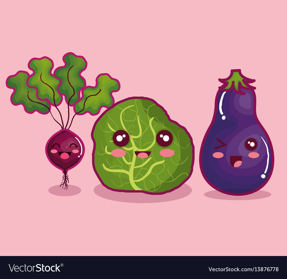 Fresh vegetables funny character