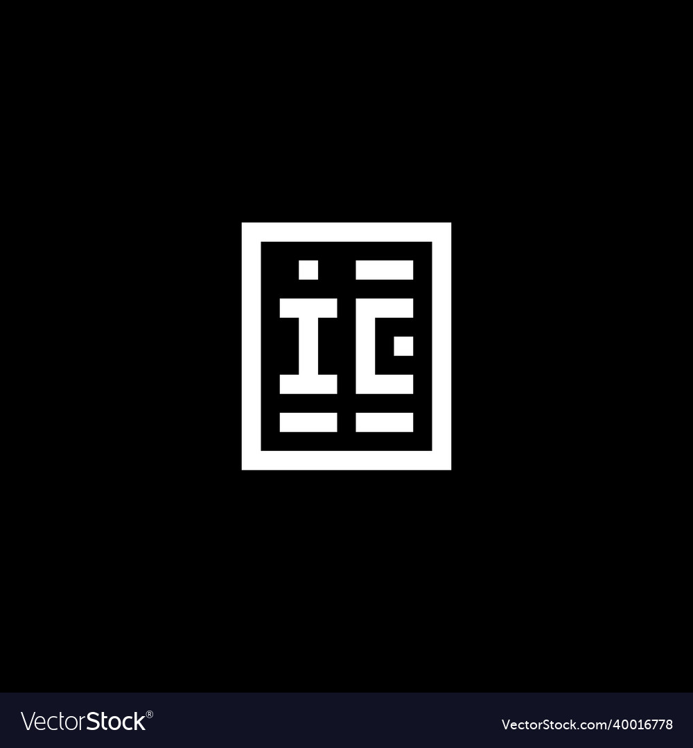 Ic initial logo with square rectangular shape Vector Image Ic initial logo with square rectangular shape
