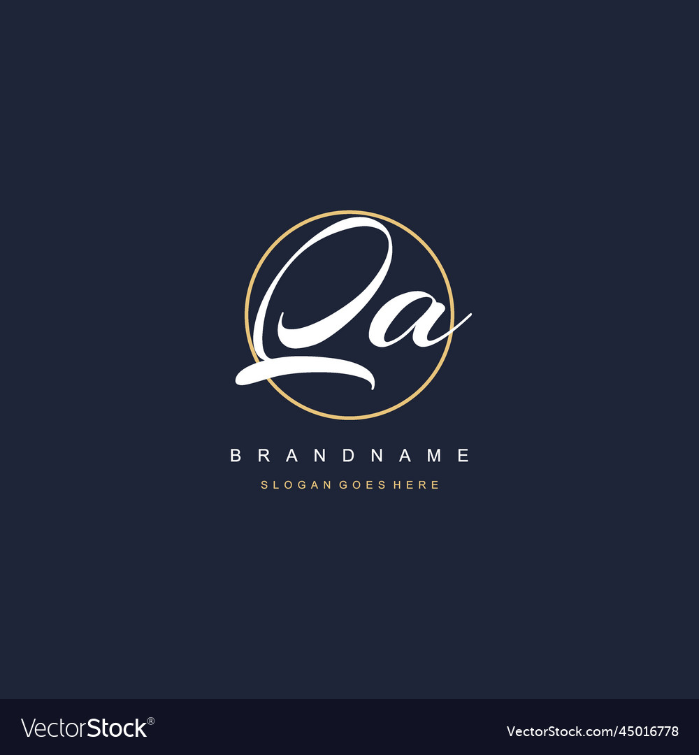 Initial letter qa logo monogram feminine style