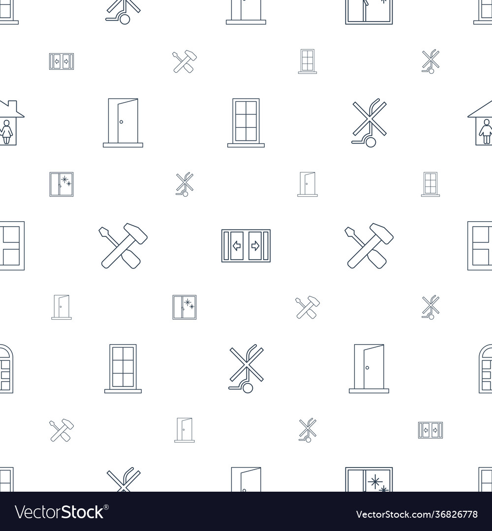 Inside icons pattern seamless white background