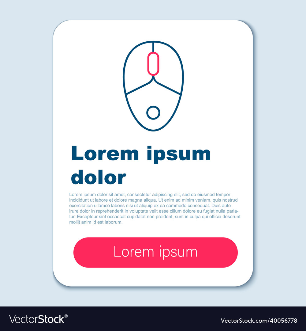 Line computer mouse gaming icon isolated on grey