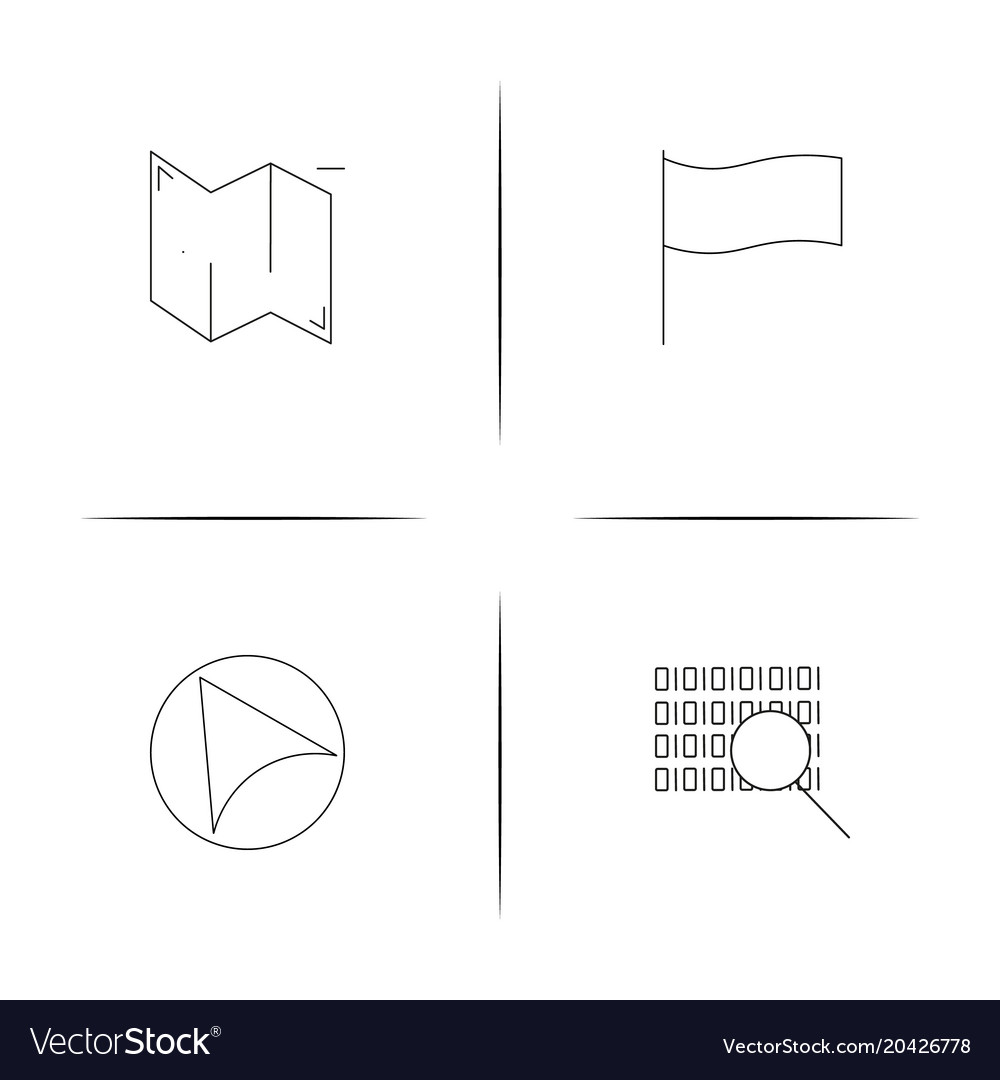 Maps and navigation simple linear icon setsimple