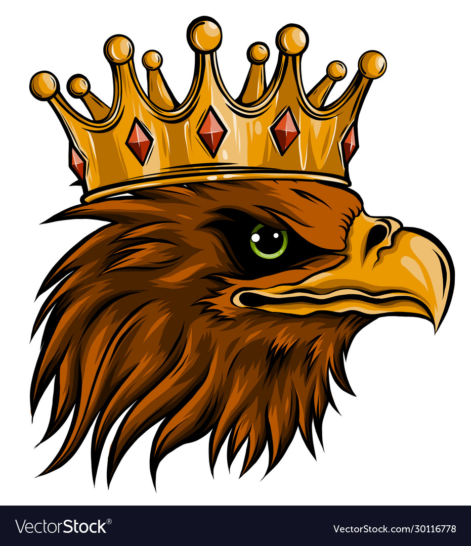 Mascot with crowned american eagle Royalty Free Vector Image