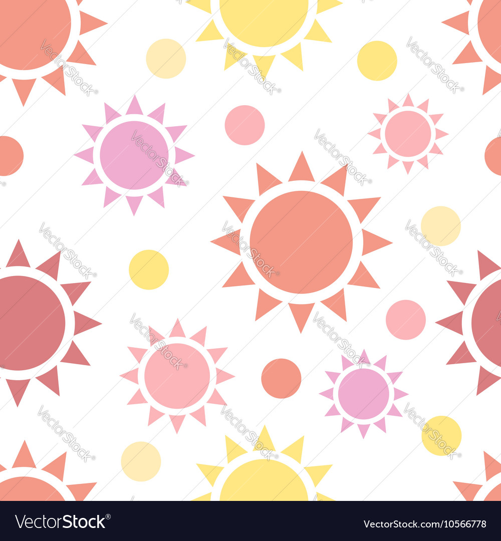 Multicolor suns seamless pattern