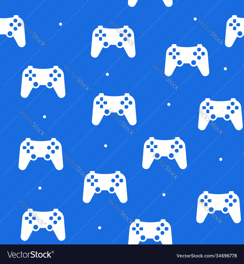 Seamless pattern game joystick in a flat