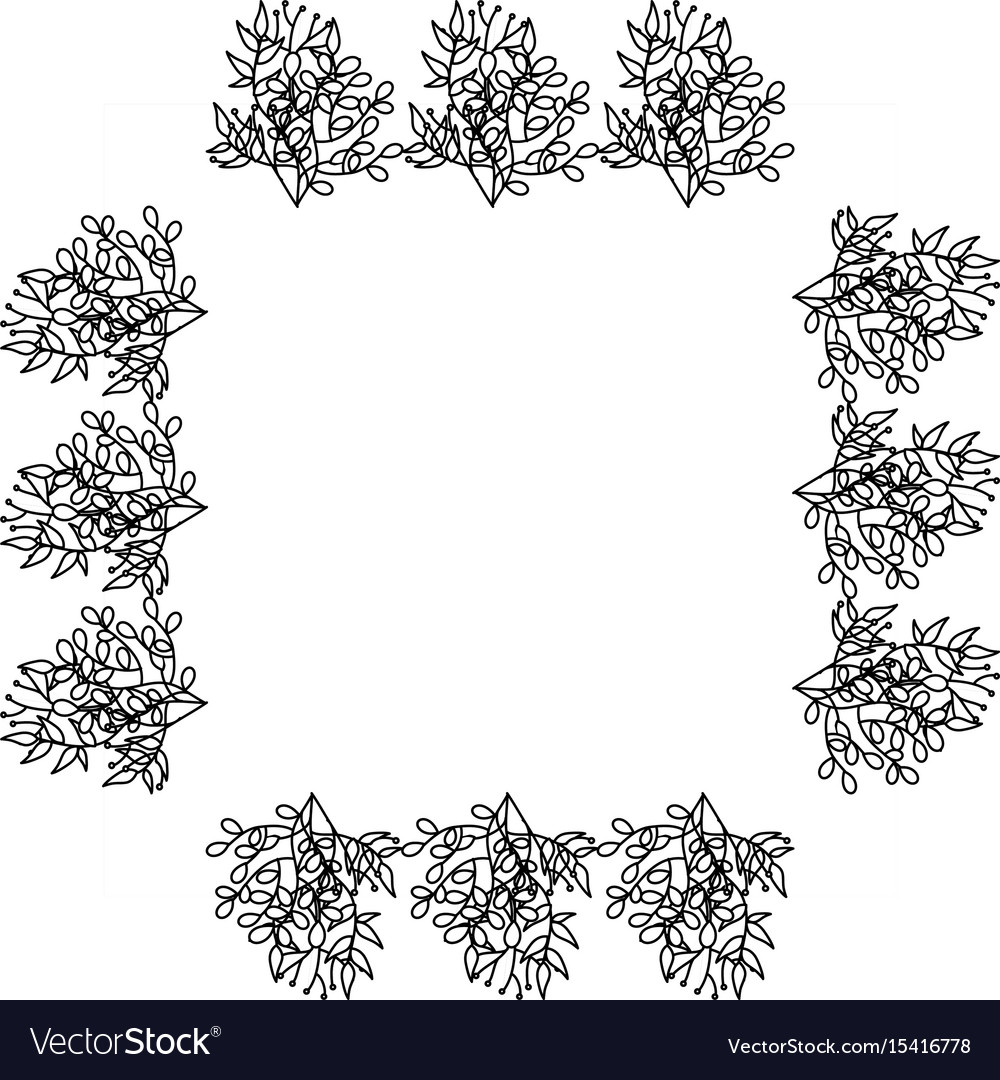 Square frame decoration floral