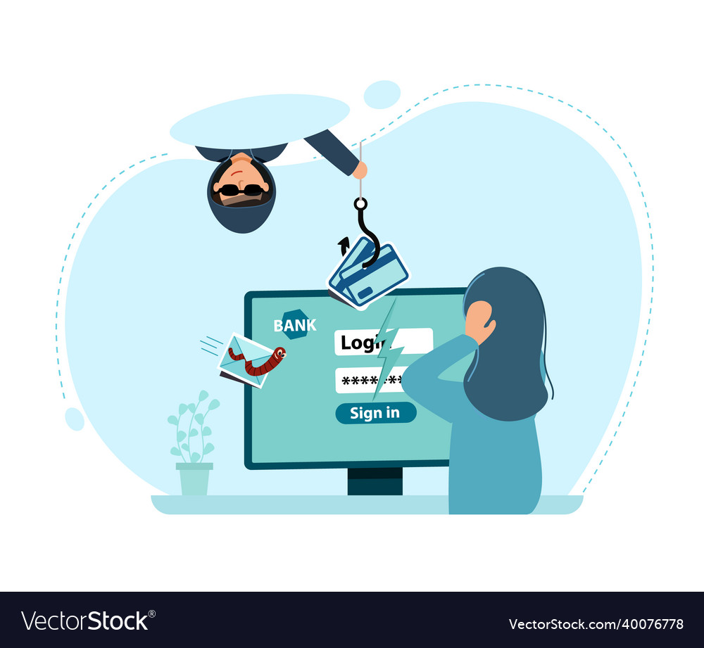User is sitting at computer hacker attack vector image User is sitting at computer hacker attack