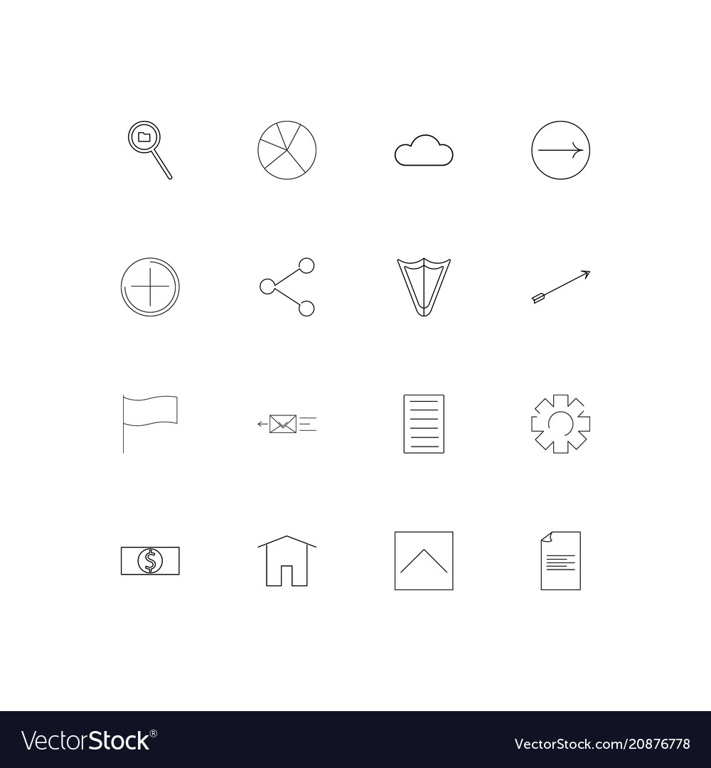 Web linear thin icons set outlined simple