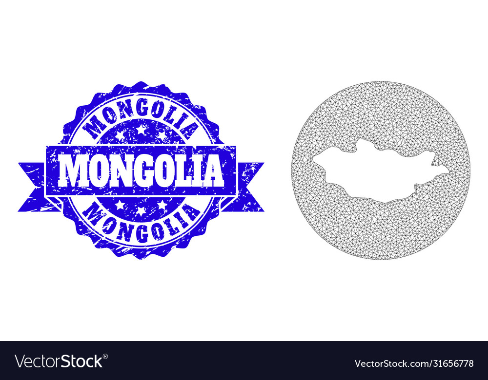 Wire frame mesh circle hole map mongolia Vector Image Wire frame mesh circle hole map mongolia