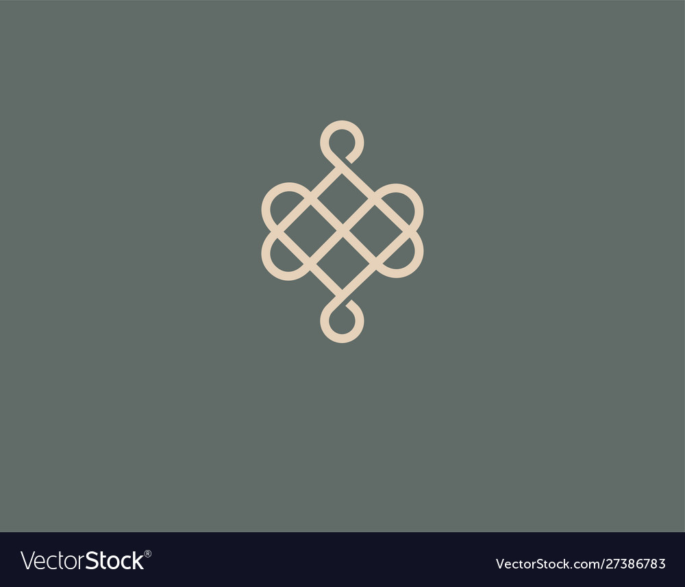 Abstract linear logo sign pattern curved lines