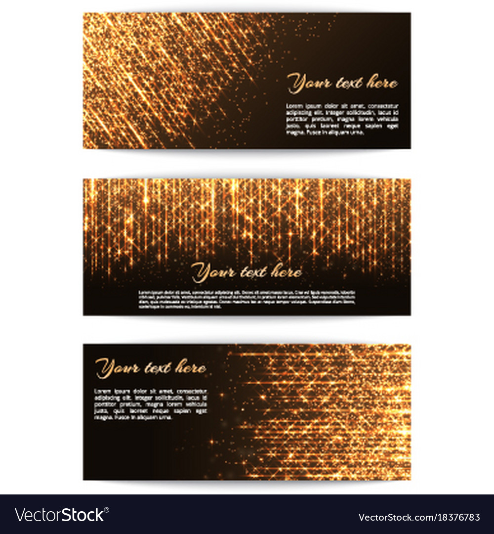 Banners with golden lights Royalty Free Vector Image