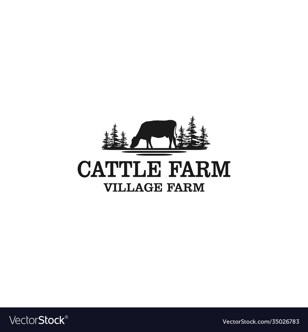 Cattle farm logo design - angus cow beef