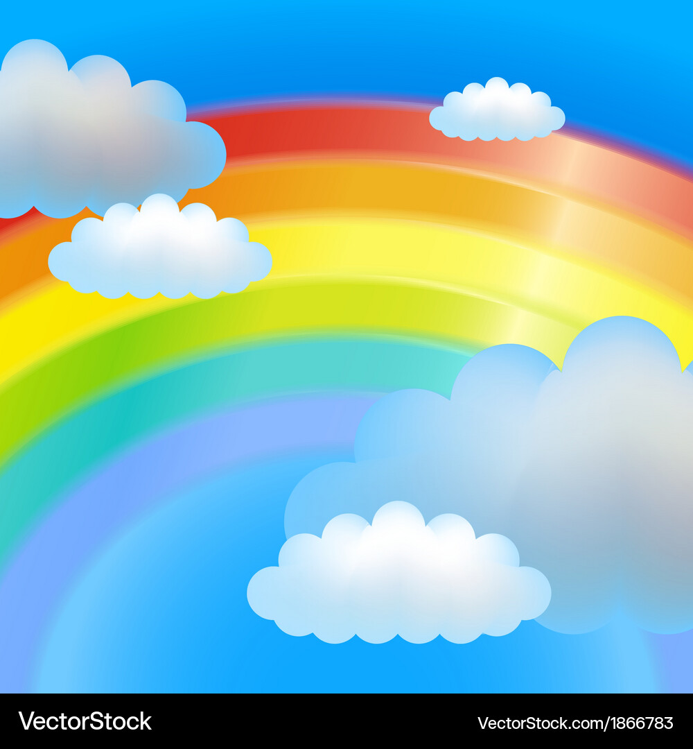 Clouds and rainbow Royalty Free Vector Image - VectorStock