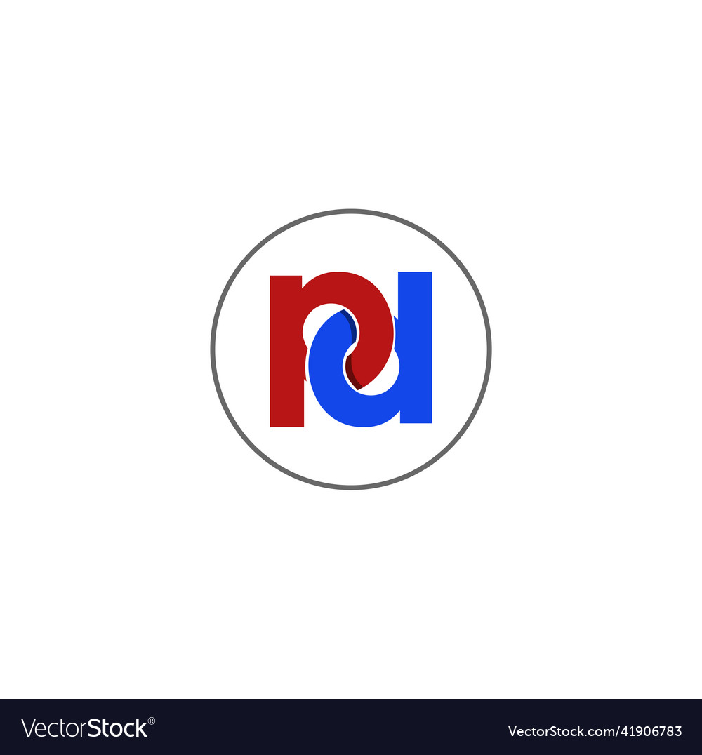 Company name initial letters monogram pd round vector image Company name initial letters monogram pd round