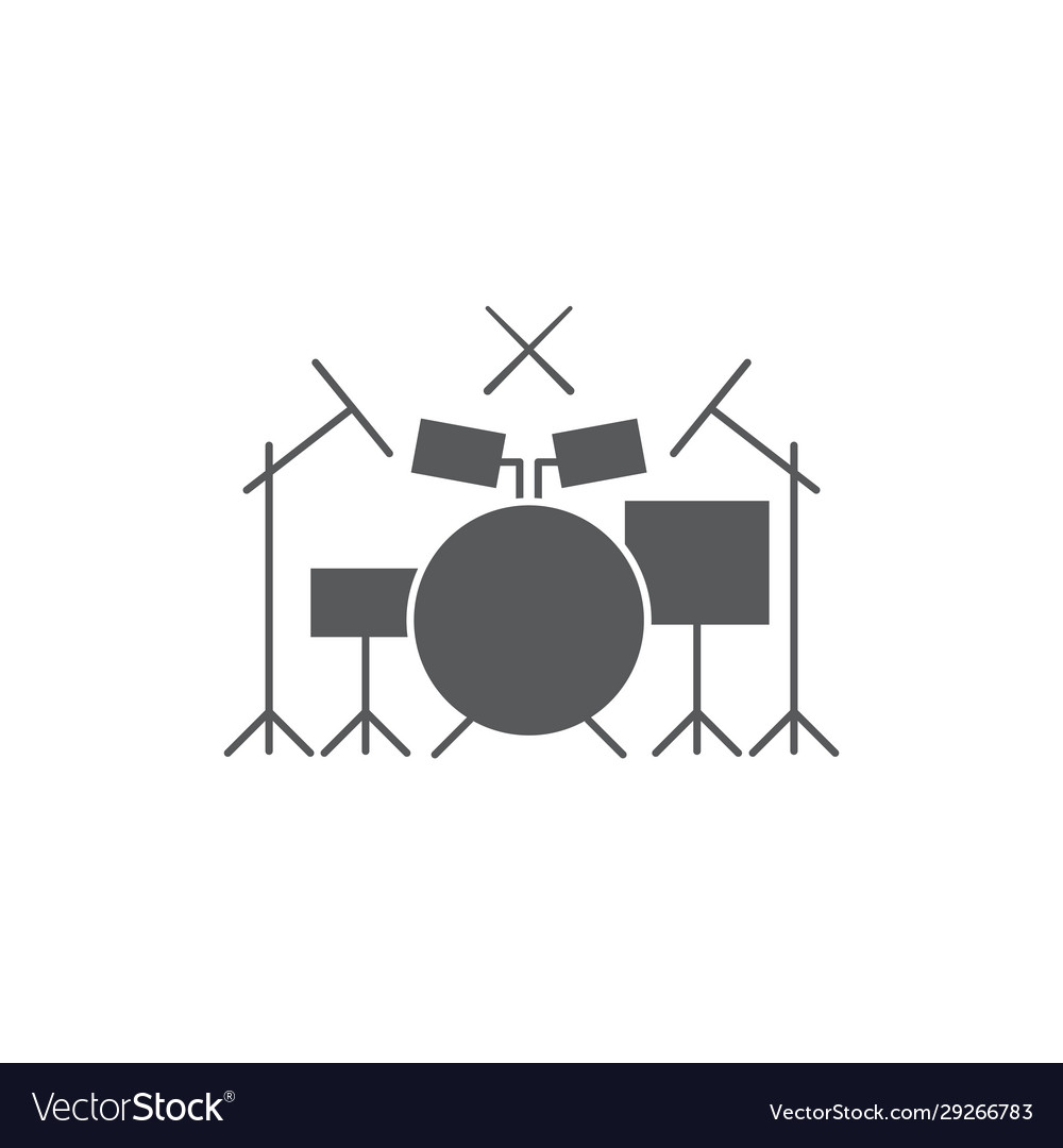 Drum kit icon isolated on white background