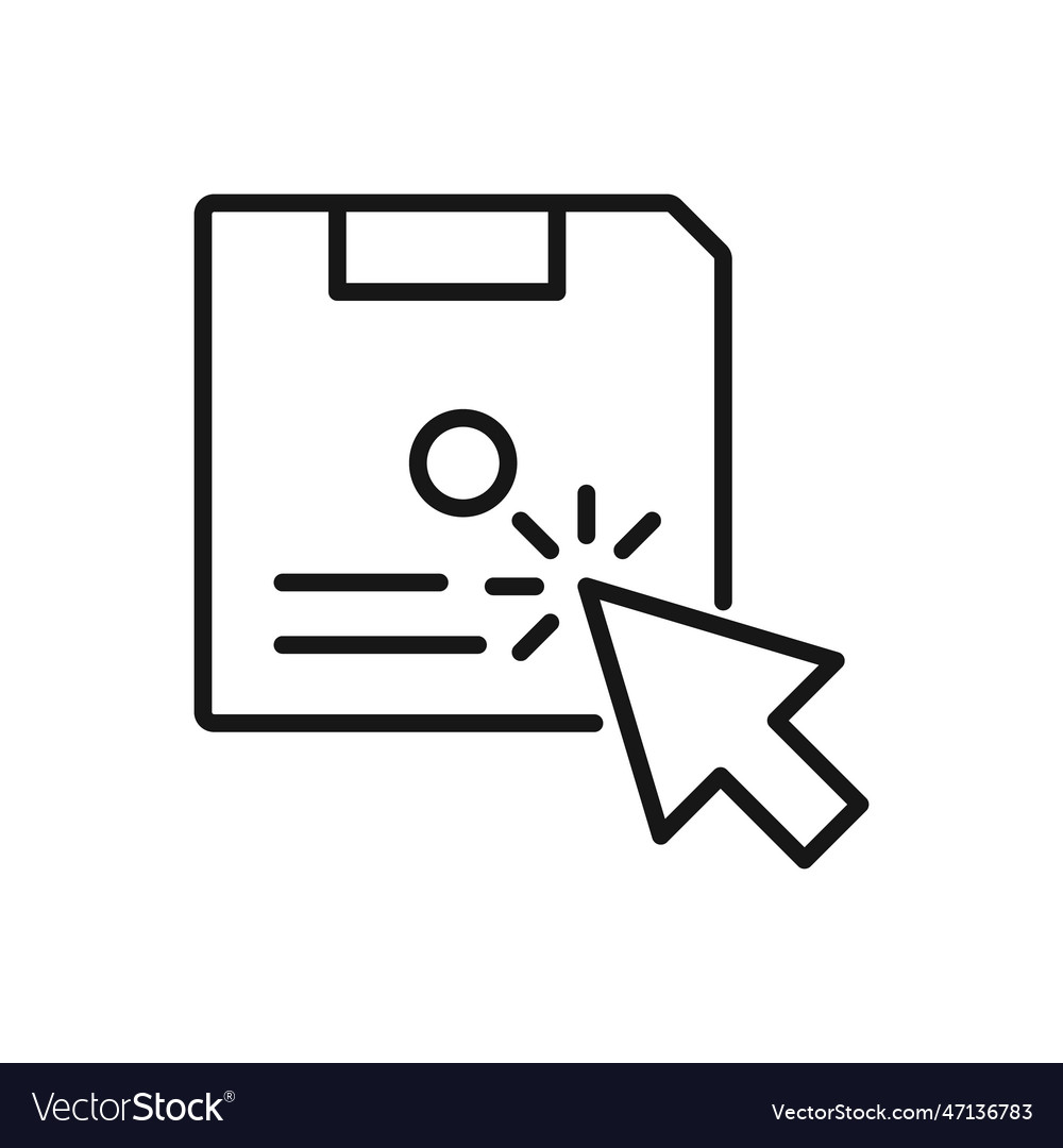 Editable icon of click diskette isolated vector image Editable icon of click diskette isolated