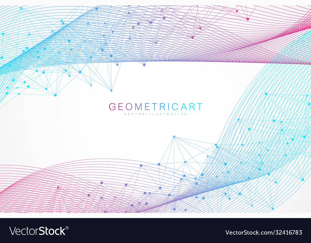 Geometric abstract background with connected line Vector Image Geometric abstract background with connected line