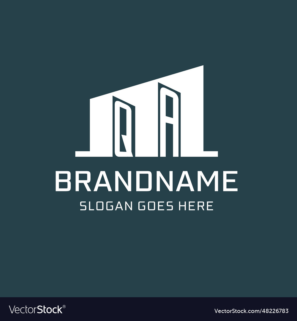 Initial qa logo for real estate with simple Vector Image Initial qa logo for real estate with simple