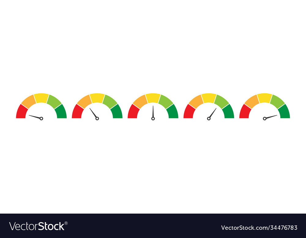 Mood indicator level rating scale speedometer vector image Mood indicator level rating scale speedometer