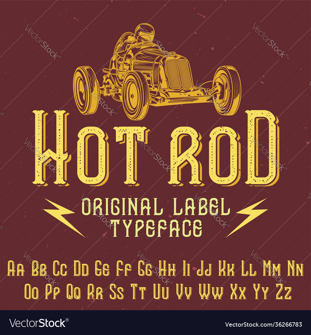 Original label typeface