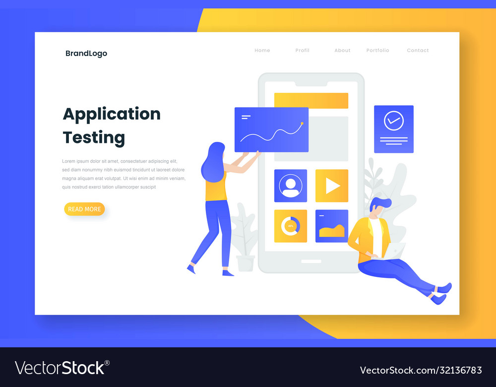 People testing application concept vector image People testing application concept