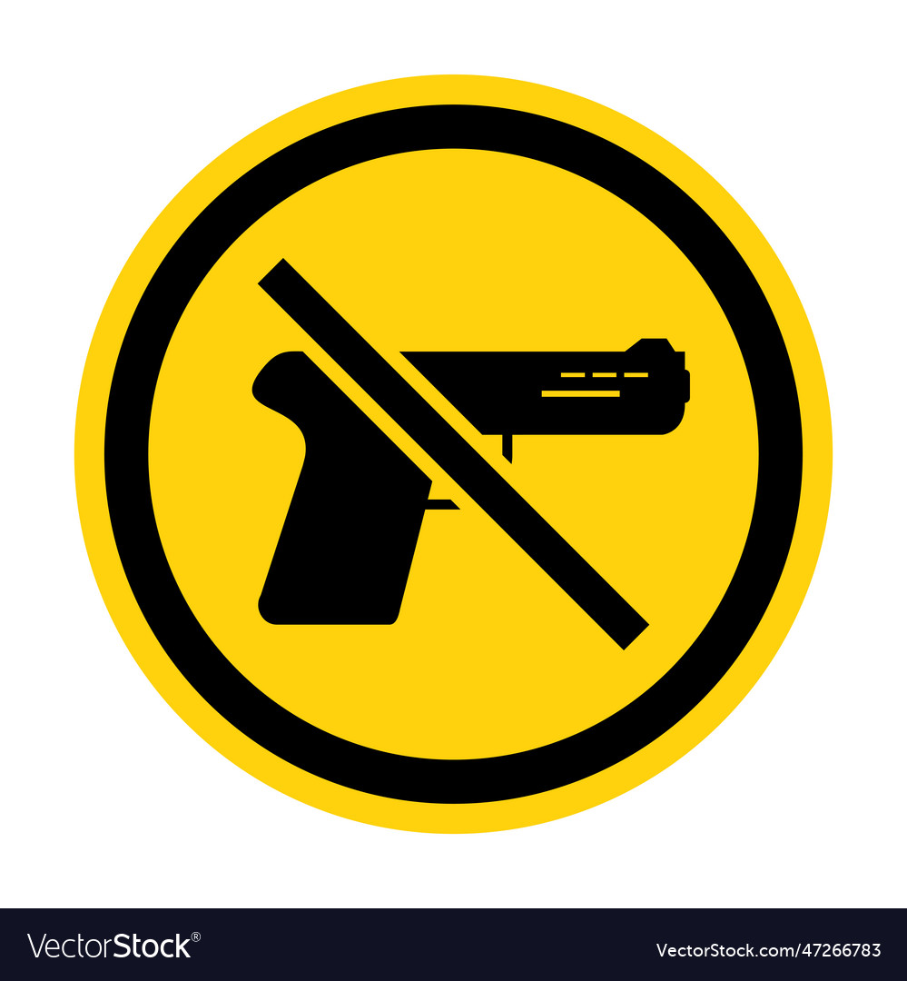 Prohibition sign guns no on white Royalty Free Vector Image