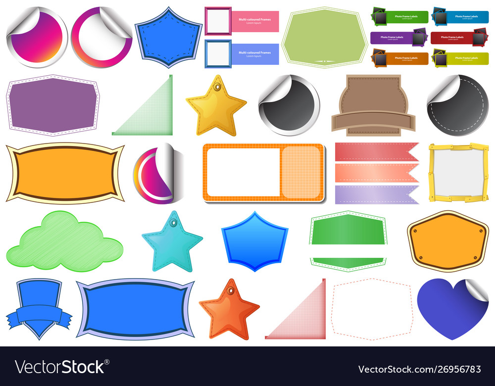 Set different blank labels Royalty Free Vector Image