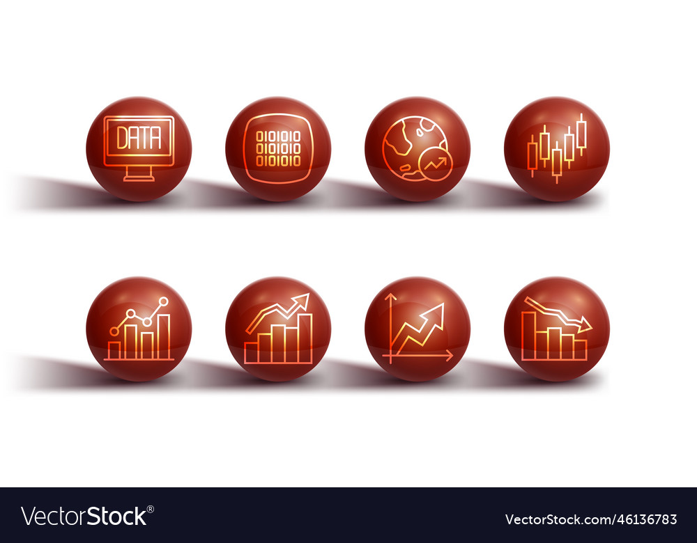 Set line data analysis pie chart infographic vector image Set line data analysis pie chart infographic
