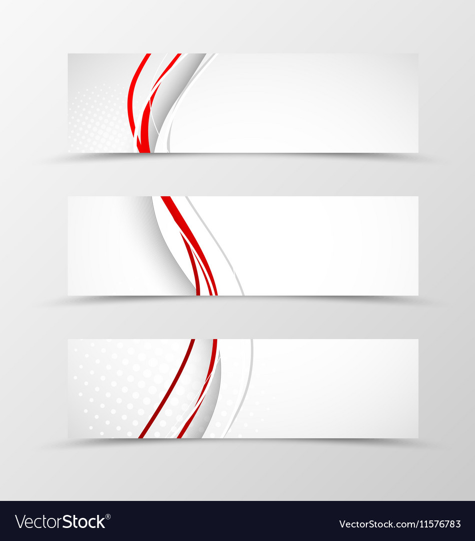 Set of header banner wave design