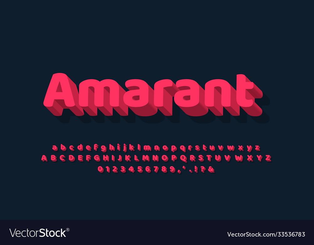 Soft red 3d text effect or font design