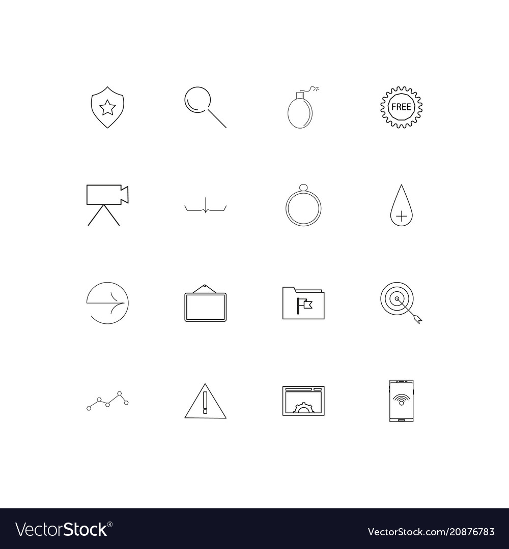 Web linear thin icons set outlined simple