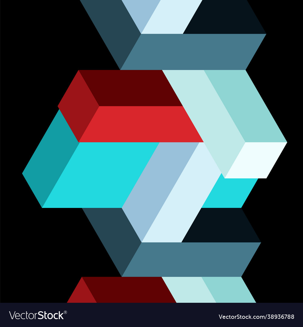 Abstract background 3d cubes cubic elements vector image Abstract background 3d cubes cubic elements
