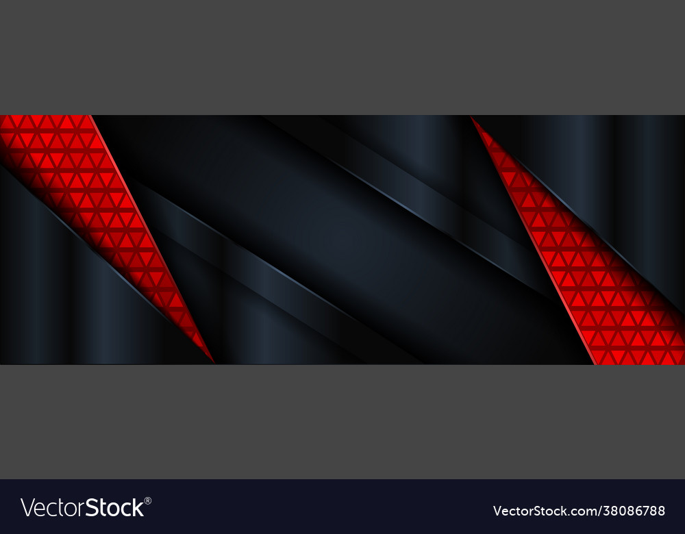 Abstract tech dark navy and red element