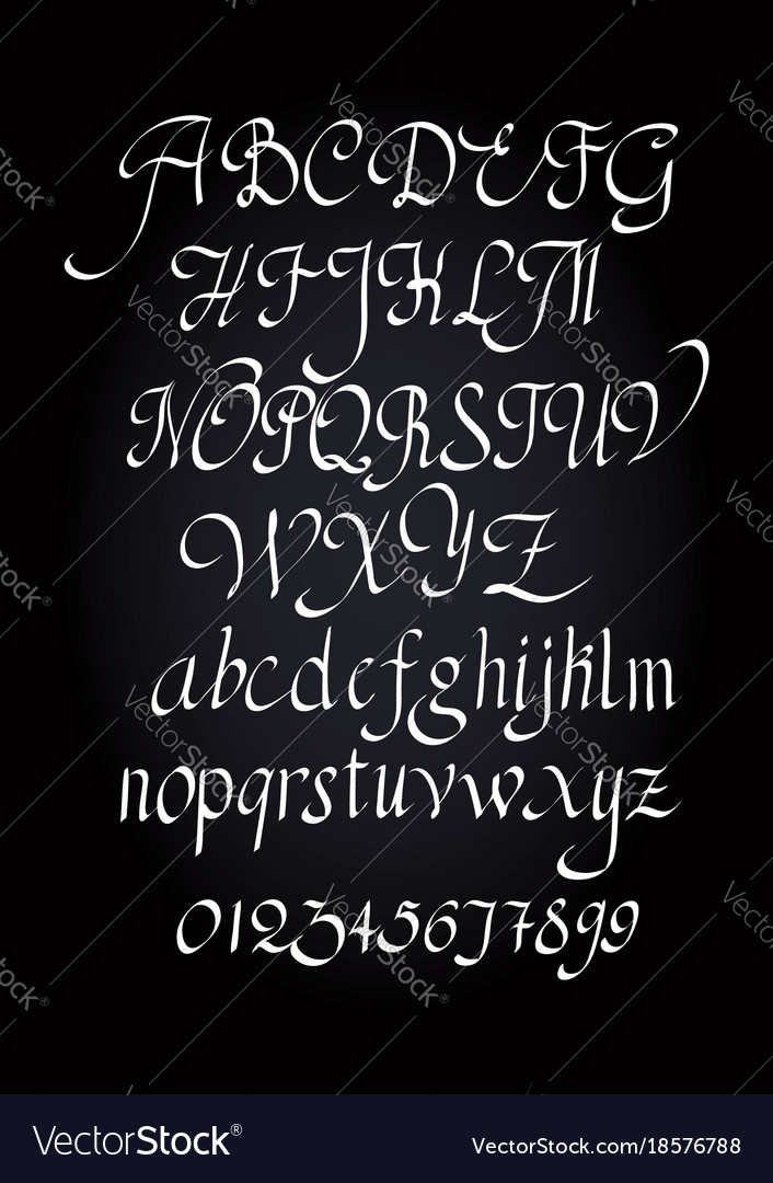 Alphabet letters lowercase uppercase and numbers