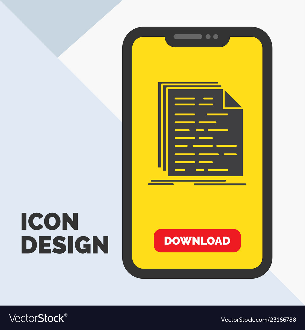 Code Kodierung doc Programmier Skript Glyph Symbol vector image Code Kodierung doc Programmier Skript Glyph Symbol