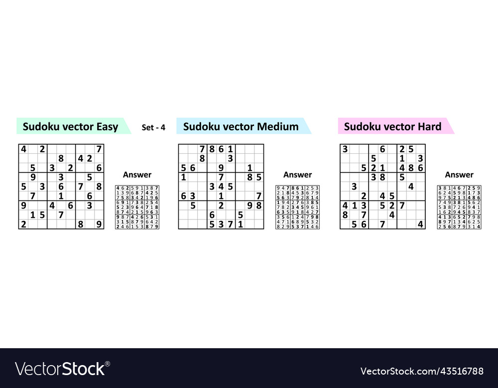 Collection sudoku game with answers different