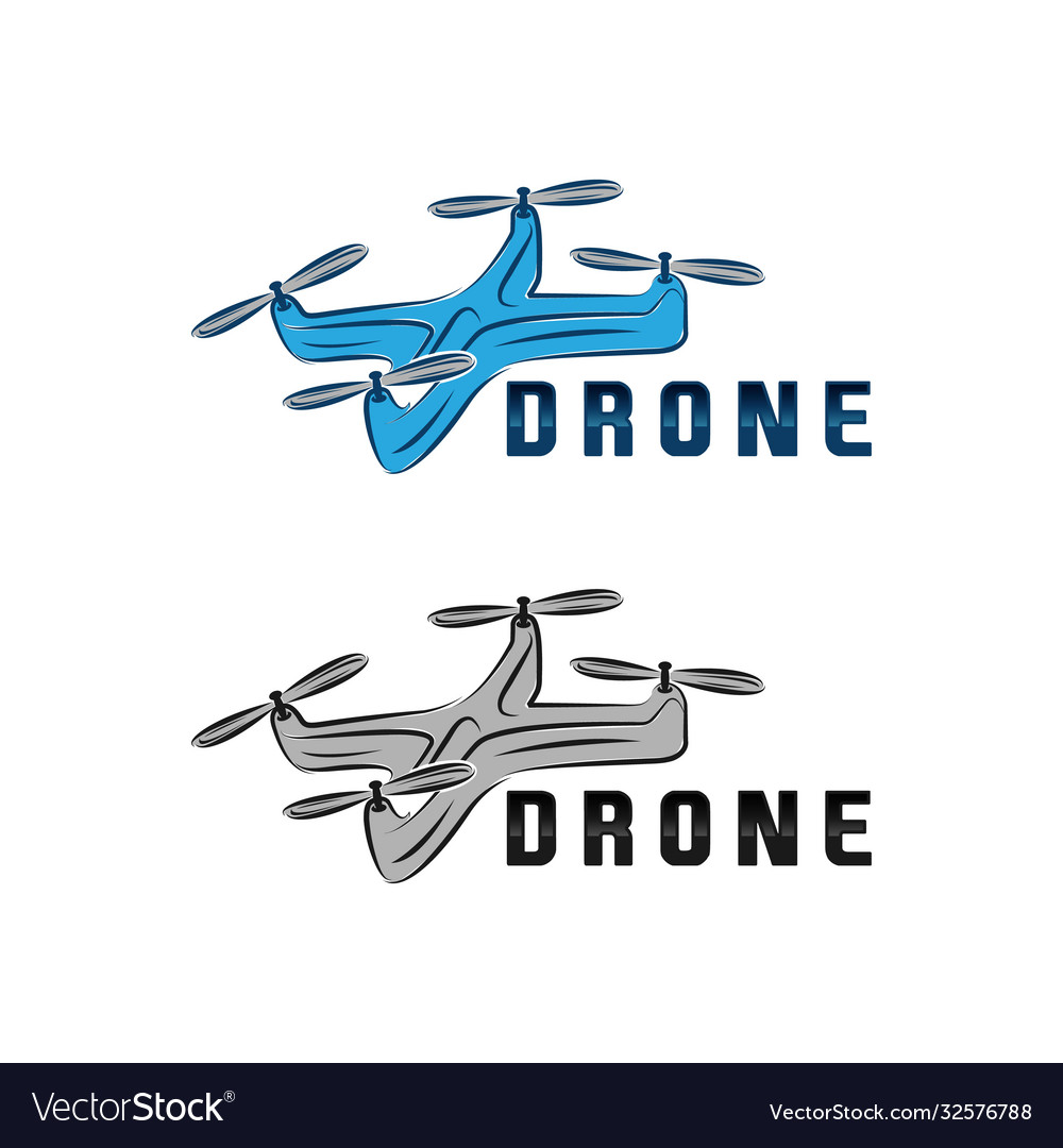 Drone logo isolated on white background set
