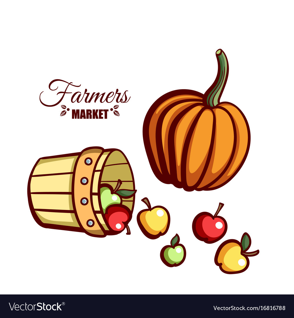 Farmers market apples pumpkin