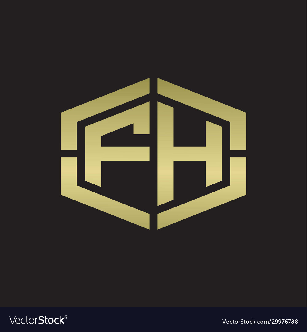 Fh logo monogram with hexagon shape and piece