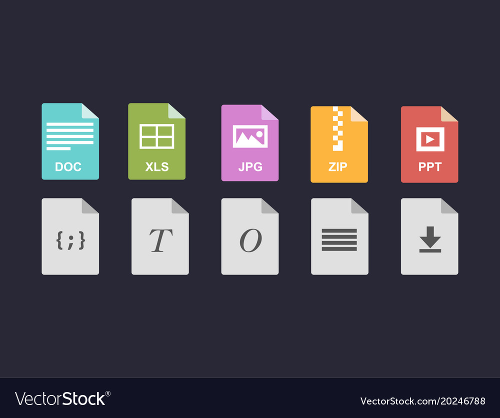 File formats Royalty Free Vector Image - VectorStock